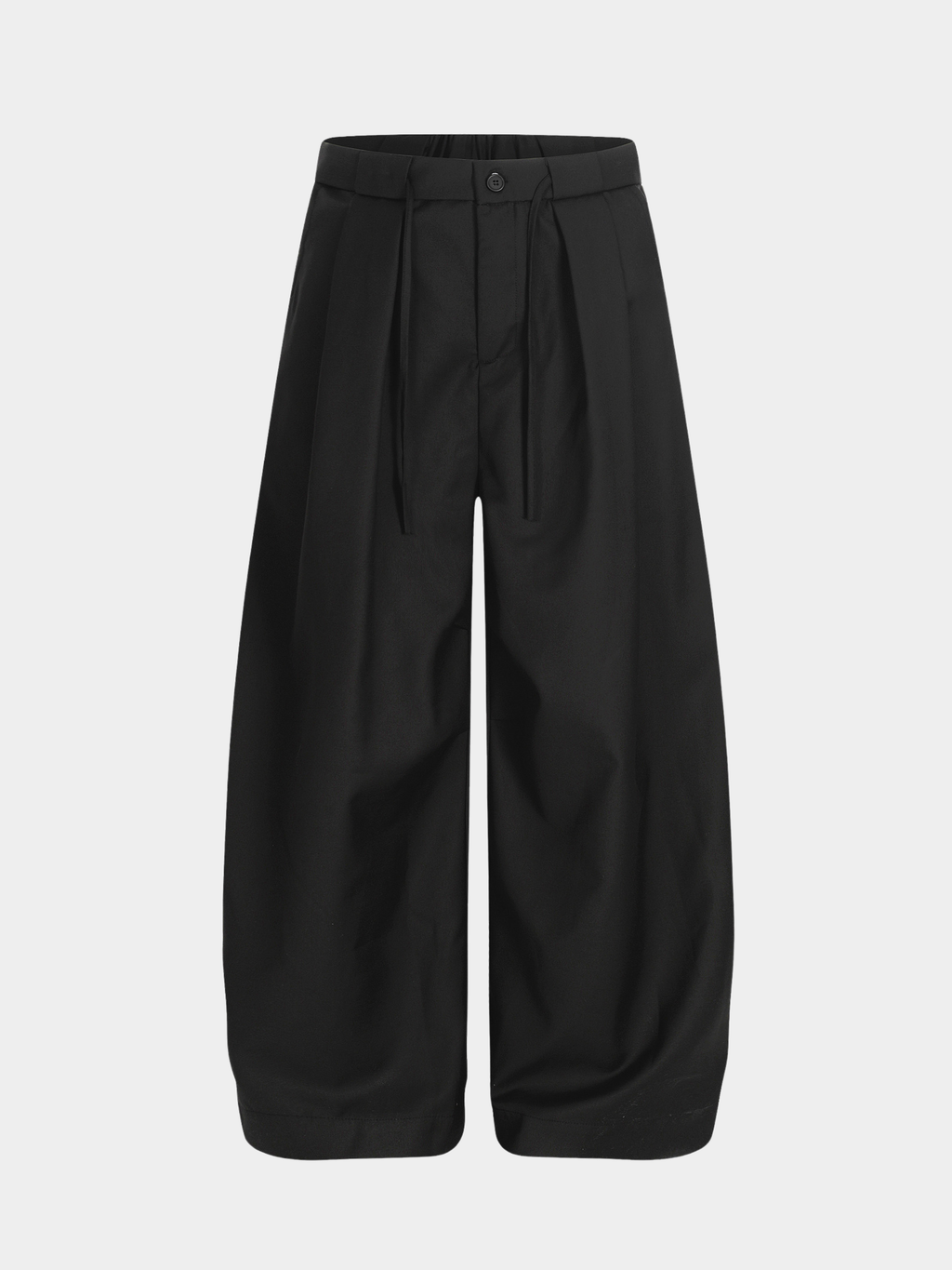 Ashshine - Women's Pleated Drawstring Waist Wide-Leg Tailored Pants