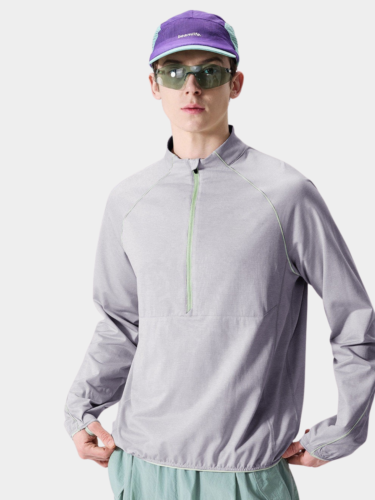 Snappy - Moisture-Wicking Quick-Dry Half-Zip Long Sleeve T-Shirt