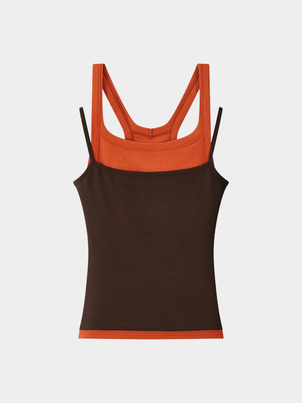 Caveveil - Women's Faux Two-Piece Ribbed Tank Top